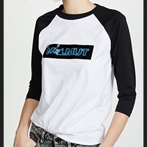 Helmut Lang Pigeon Logo Baseball T-Shirt